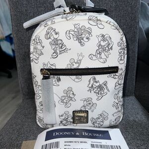 Dooney and Bourke Mickey Through the Years Sketch Mini Backpack Black and White